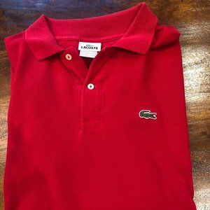 LACOSTE Men's Size 7 (US XL) Red Short Sleeve Polo